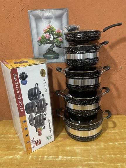 10pcs Hoffner Thickened Aluminum Nonstick Cookware-Pot Set With Frypan (Model Hf-Al-5001)