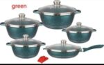 12PCS MBH Granite Cookware - Pot Set (20CM, 24CM, 28CM, 32CM, Frypan 24CM & 2 Gloves)