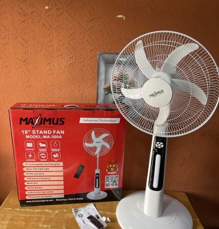 18 Inches Maximus Rechargeable Standing Fan With Remote Control – Highly Speedy