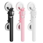 Extendable Selfie Stick With Double Mirror Ring Light + Tripod Stand + Bluetooth Shutter