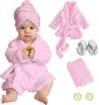 Newborn Baby Photography Outfit – Soft Cotton Bathrobe Style Nightwear Rope Set for Photoshoot Props-HK/SZ