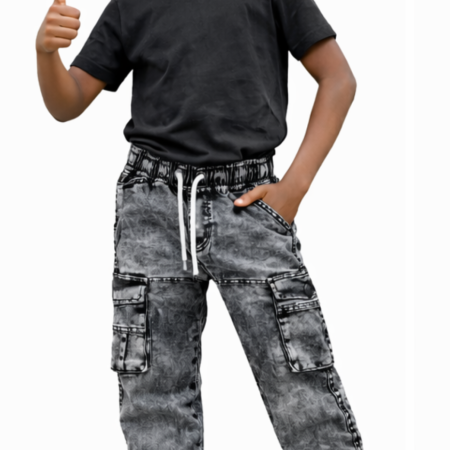 Extra-quality 12 pieces of unisex 6 Pocket Cargo jeans trouser for kids (Bundle deals only-no selection)-MC