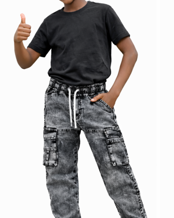 Extra-quality 12 pieces of unisex 6 Pocket Cargo jeans trouser for kids (Bundle deals only-no selection)-MC