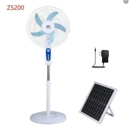16-Inch Rechargeable Solar Standing Fan with Battery & Remote Control – Energy Saving Cooling Fan-TM