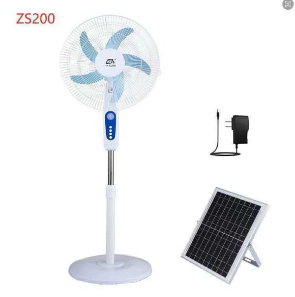 16-Inch Rechargeable Solar Standing Fan with Battery & Remote Control – Energy Saving Cooling Fan-TM